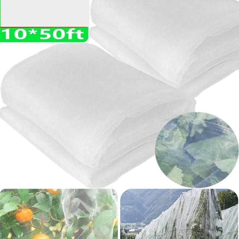 10*50ft Mosquito Garden Bug Insect Netting Barrier Bird Net Plant Protect Mesh/