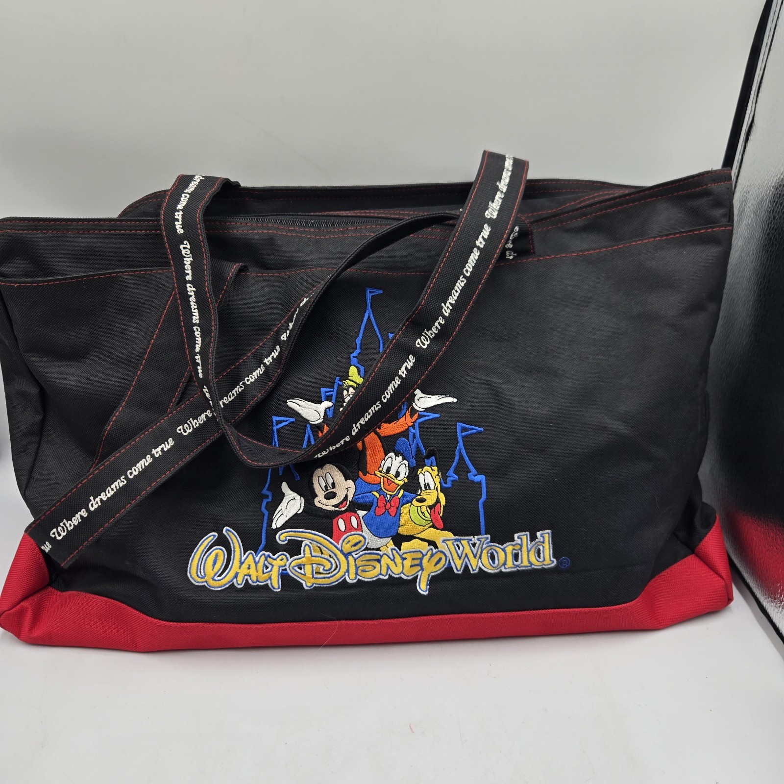 Walt Disney World Canvas Tote Bag Micky Mouse Goofy Donald Duck Pluto 19 X12X 4