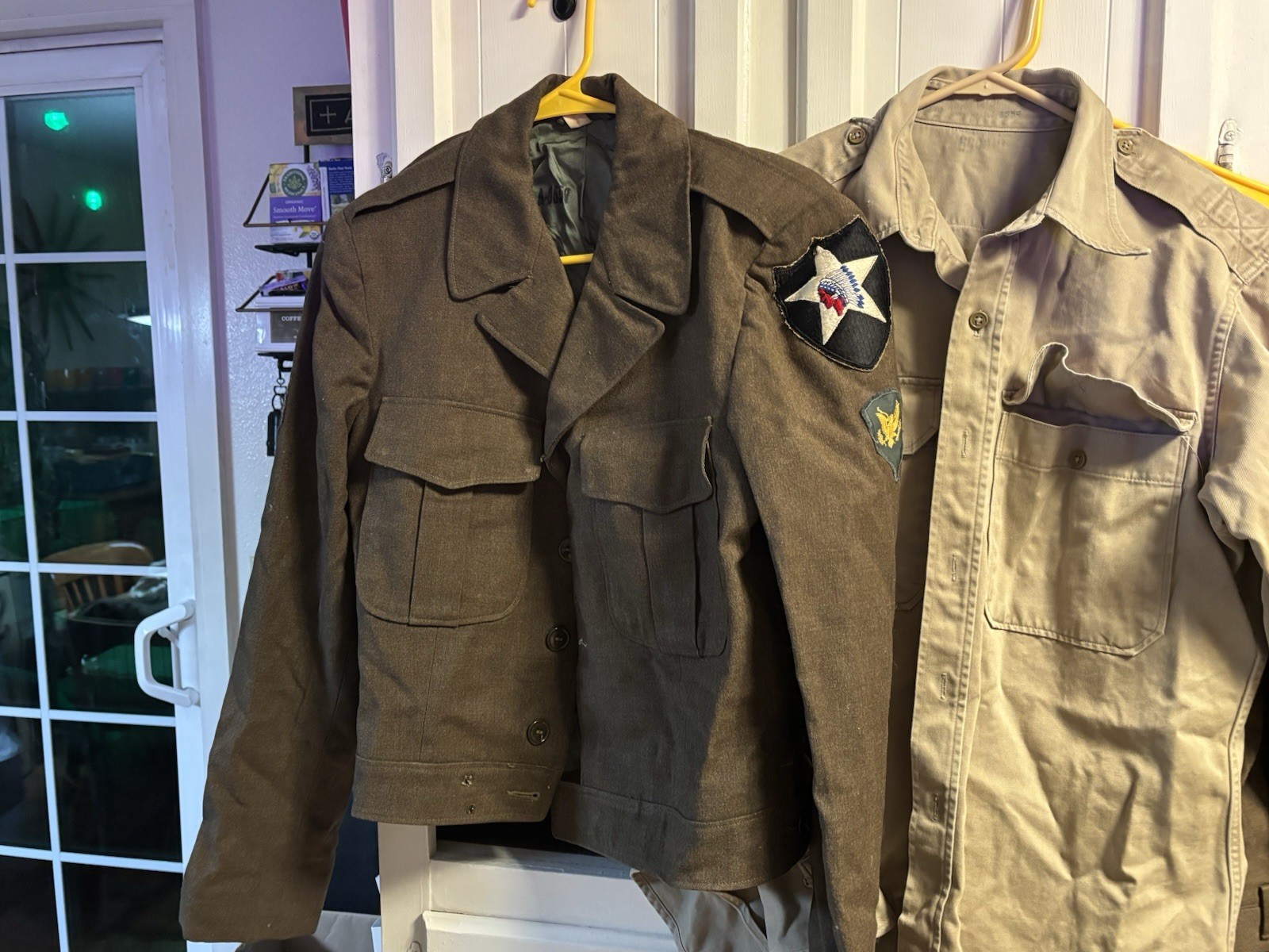 WW II 2nd Infantry Division Clothing Lot Patches, Pants, Shirts, Jackets, Duffle