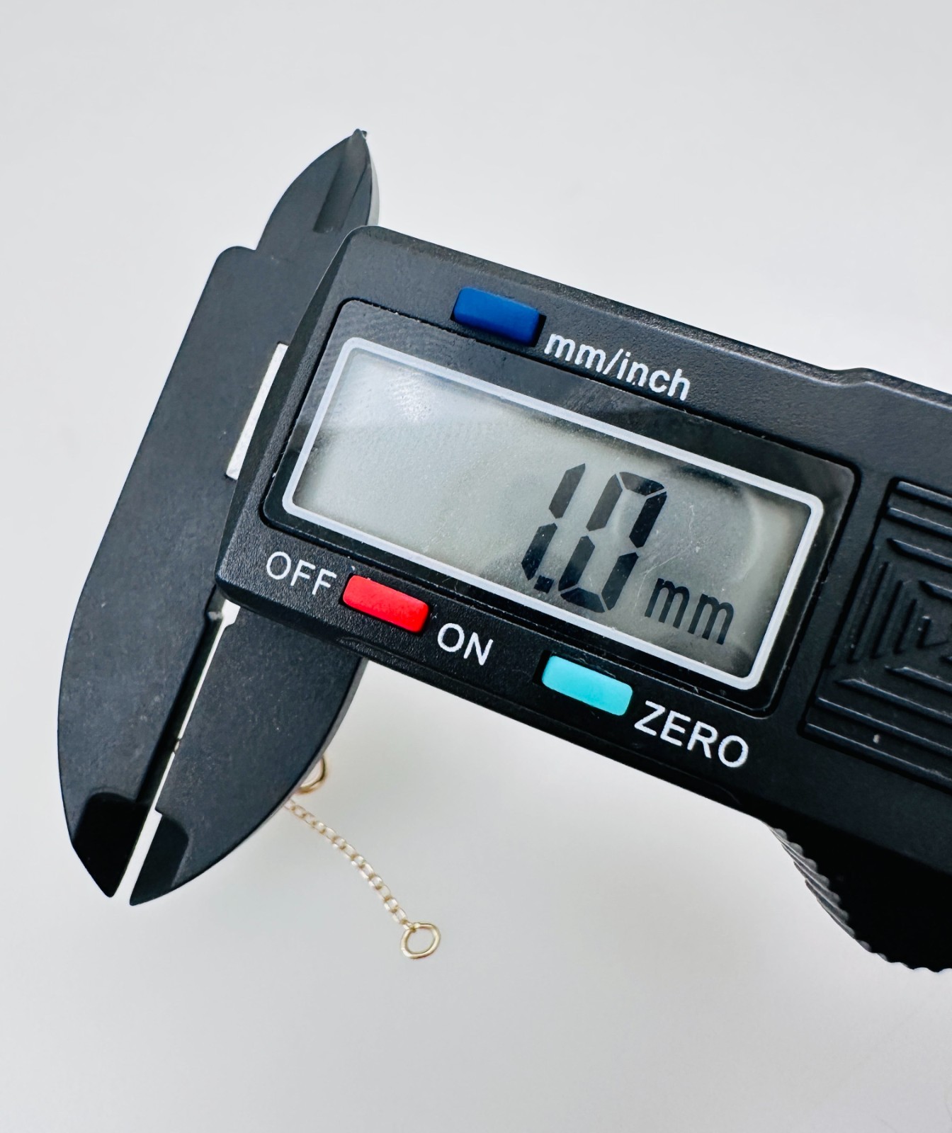 14K Solid Yellow Gold Cable Link Safety Chain Extension Extender, 1mm, 2.25"