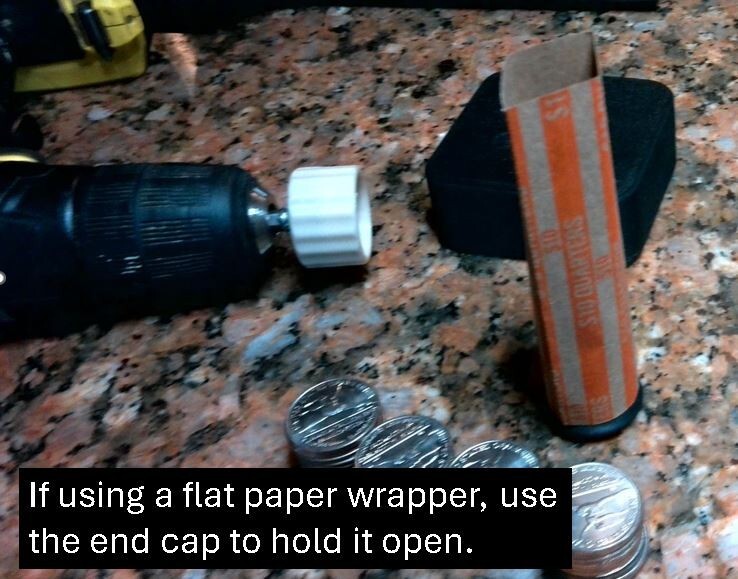 10 piece Coin Roll End Crimp Set with Steel crimp tabs. Includes 1/4" drive bit