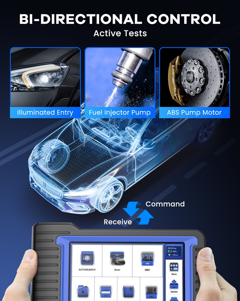 MUCAR VO7 OBD2 Scanner Bidirectional Car Diagnostic Tool All System ECU Coding
