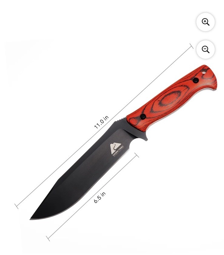 Ozark Trail Pakkawood Handle High Carbon Steel 11''Fixed Blade Hunting Knife New