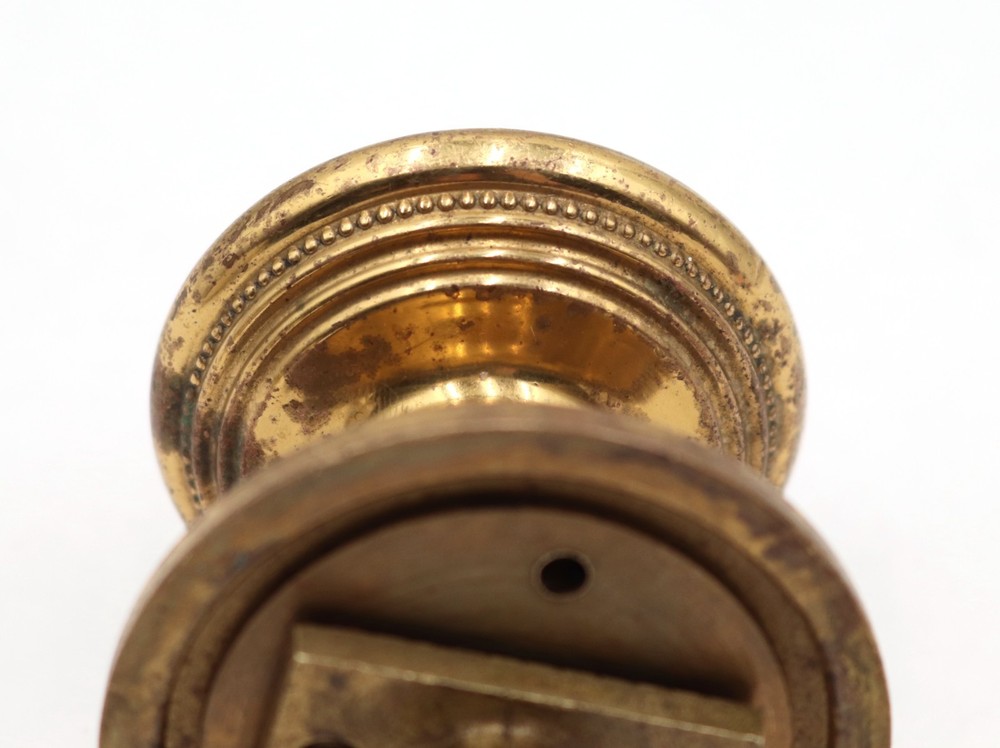 Reclaimed Cast Brass Beaded Dummy Door Knob