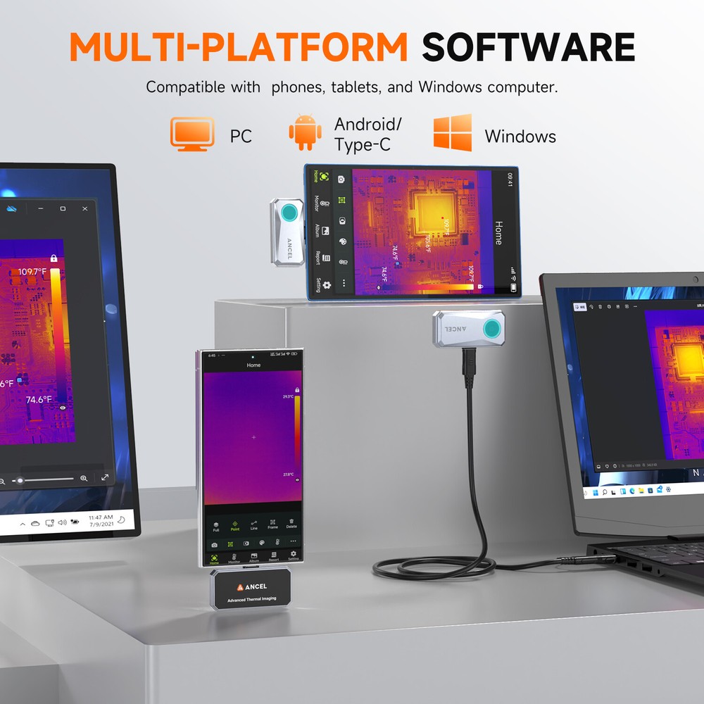 Thermal Imaging Camera IR Resolution 256X192 25Hz Frame Rate Android USB-Type-C