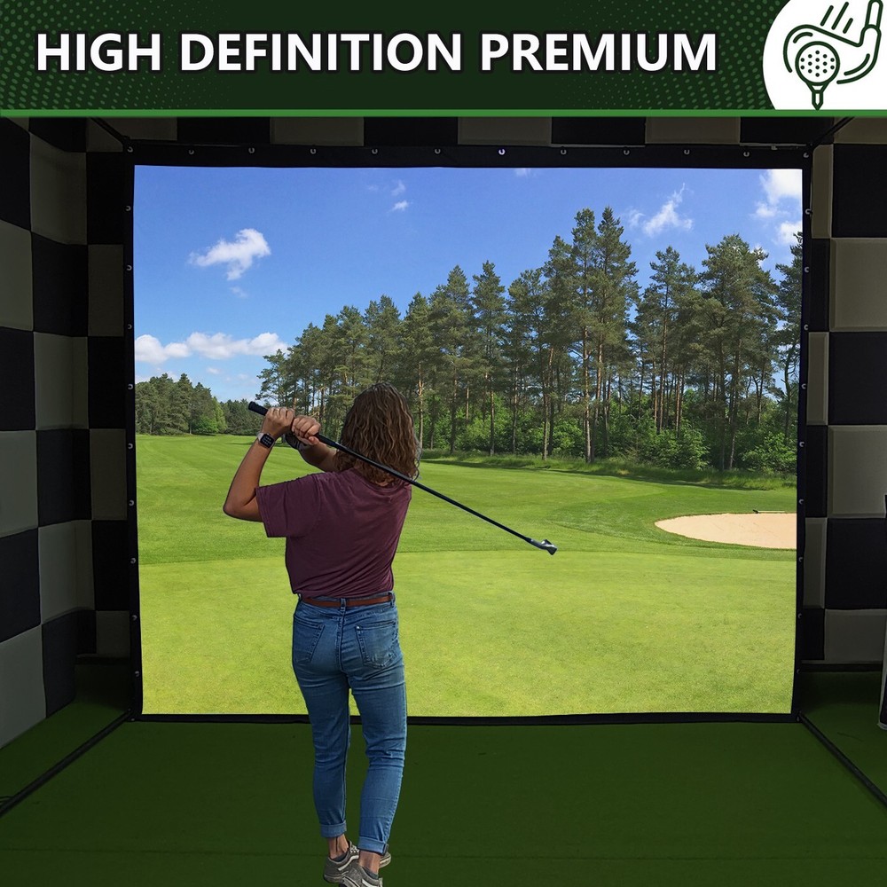 Golf Simulator Impact Screen [9'10" x 11'5.8''] Indoor Golf Screen Double Layers