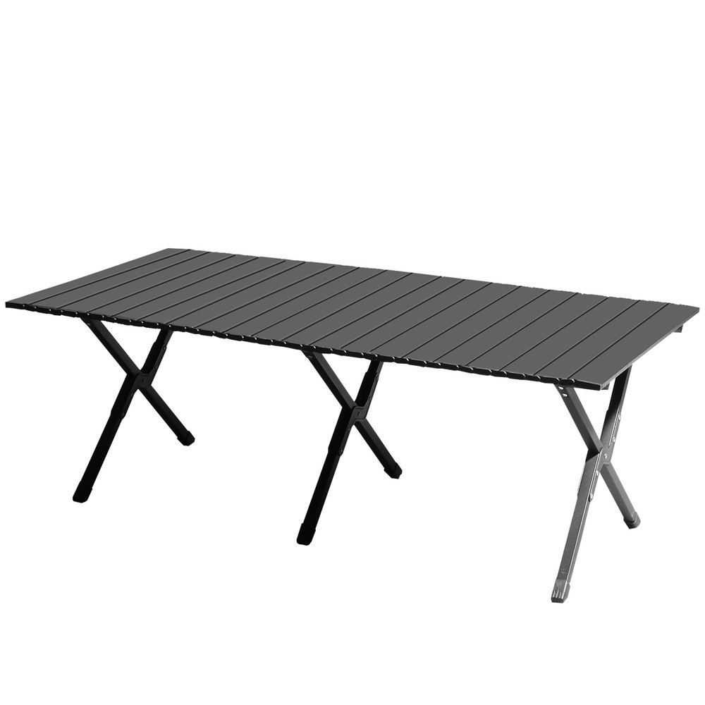 Folding Camping Table Portable Picnic Table Lightweight Roll Up Side Table Black