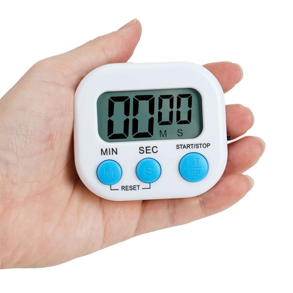Kitchen Timer Magnetic LCD Digital Countdown Stopwatch With Stand Alarm Clock US