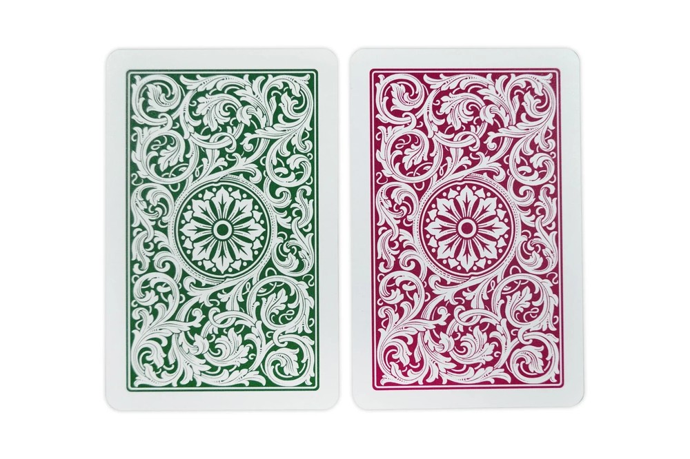 Copag 1546 Burgundy & Green - Regular Index - Bridge