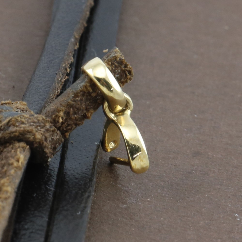 Genuine Solid 18CT Yellow Gold Jade Clip Bail