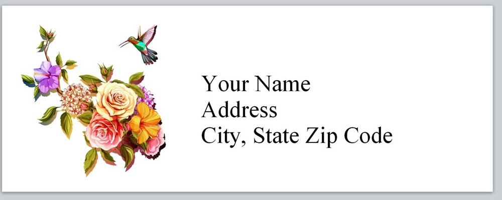 Personalized Address Labels Cute Hummingbird Bird  (bx 267)