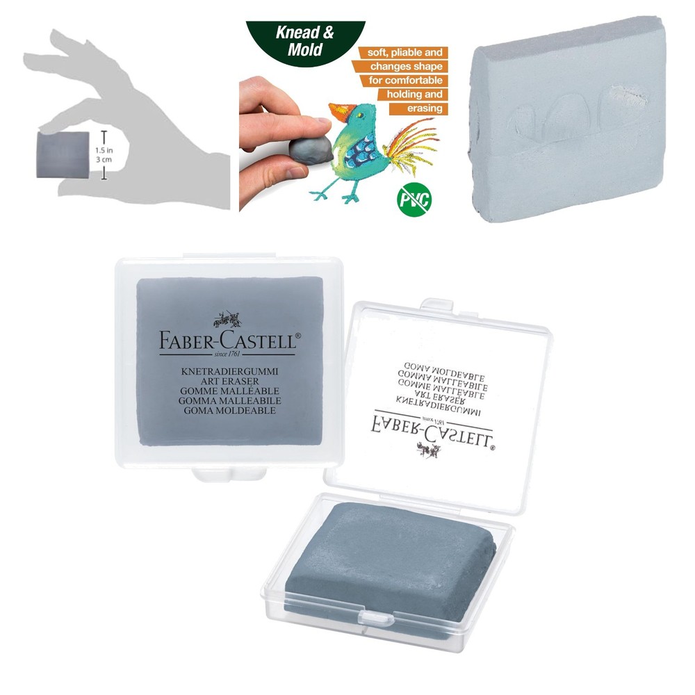 Versatile Kneaded Eraser for Artists - Washable, Compact, with Storage Case
