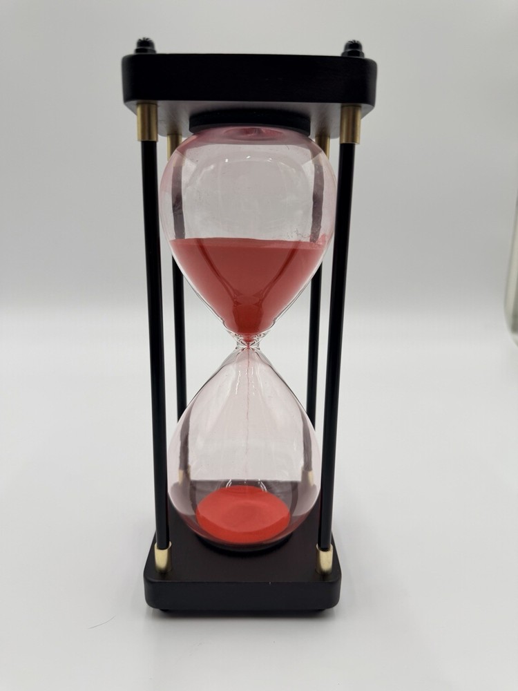 60 Minute Hourglass Sand Timer, Large Red Sand Timer, Decorative New In Box