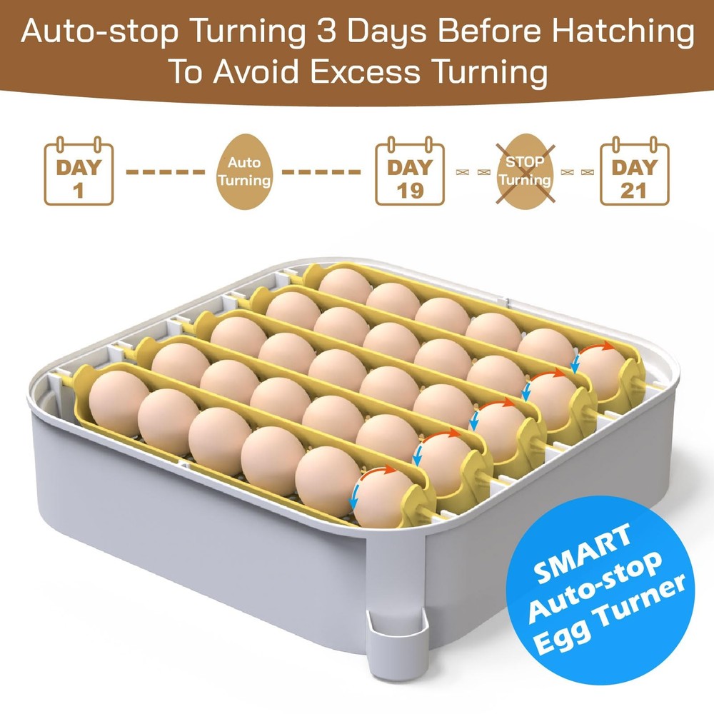 30 Egg Incubator with Humidity Display, Egg Candler, Automatic Egg Turner, fo...