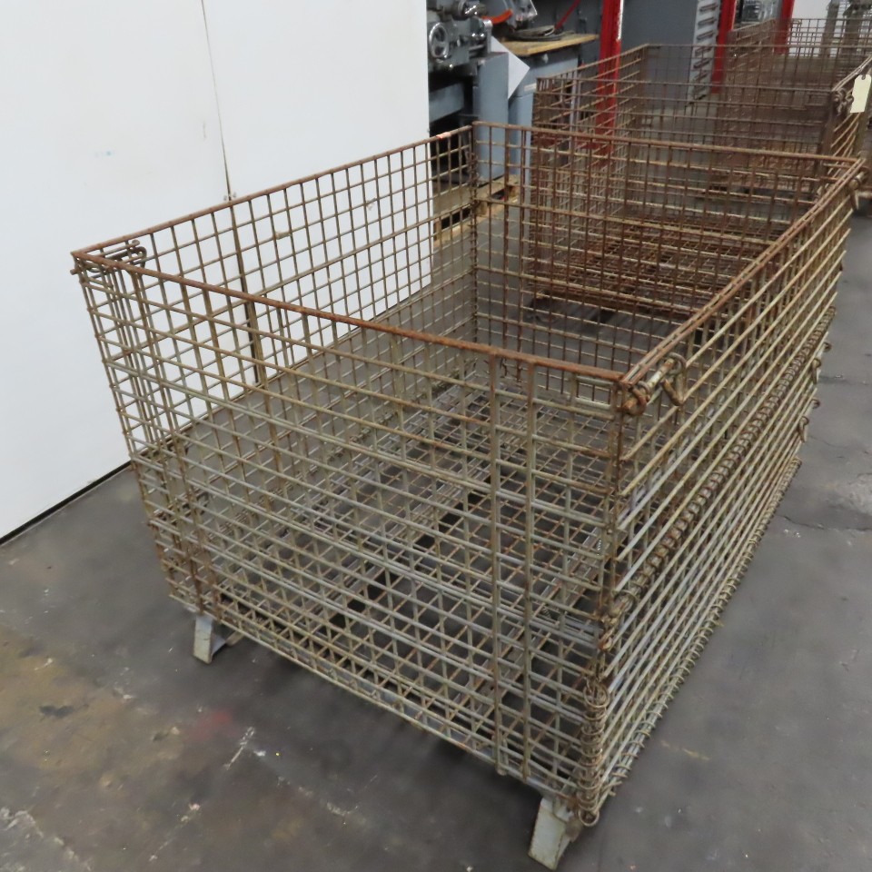 Econotainer 48" x 40" x 30" Deep Steel Collapsible Stackable Wire Bulk Container