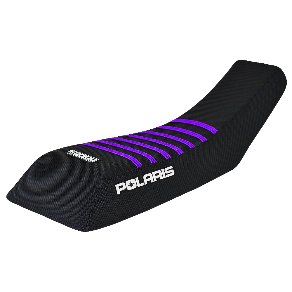 Polaris Scrambler 250 400 500 Seat cover 1995 - 2003 BLACK / PURPLE RIBS #243
