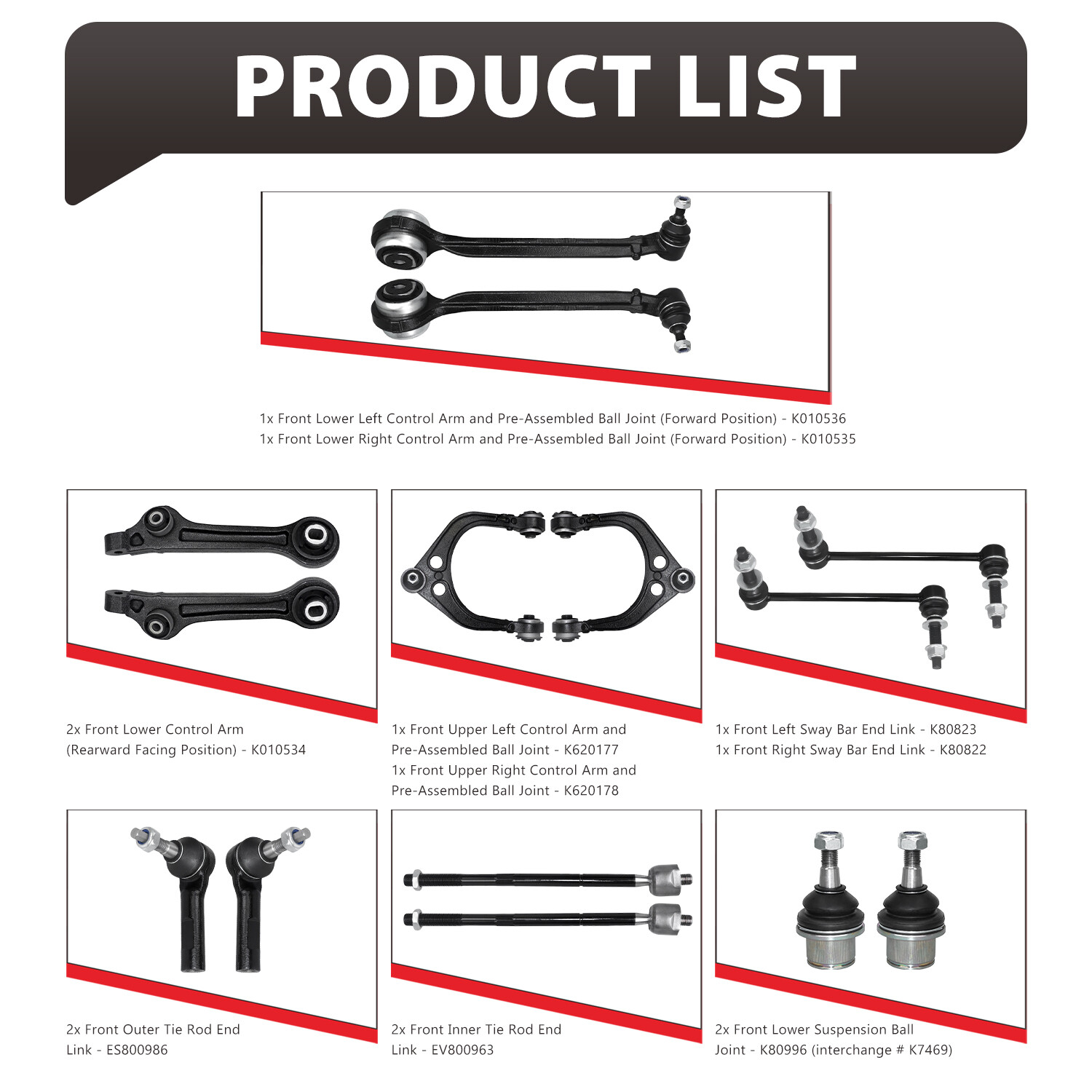 Front Lower Forward Rearward Control Arm for 2011-2019 Charger Chrysler 300 RWD