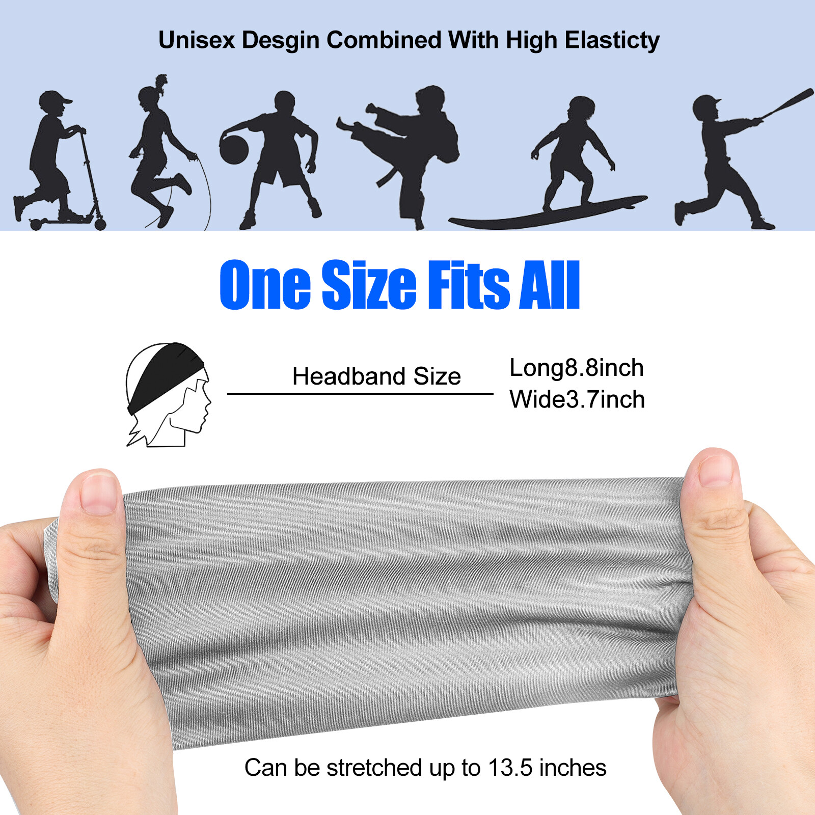 6 Pcs Running Headbands Men Sweatbands Sports Sweat Bands Workout Fitness Women