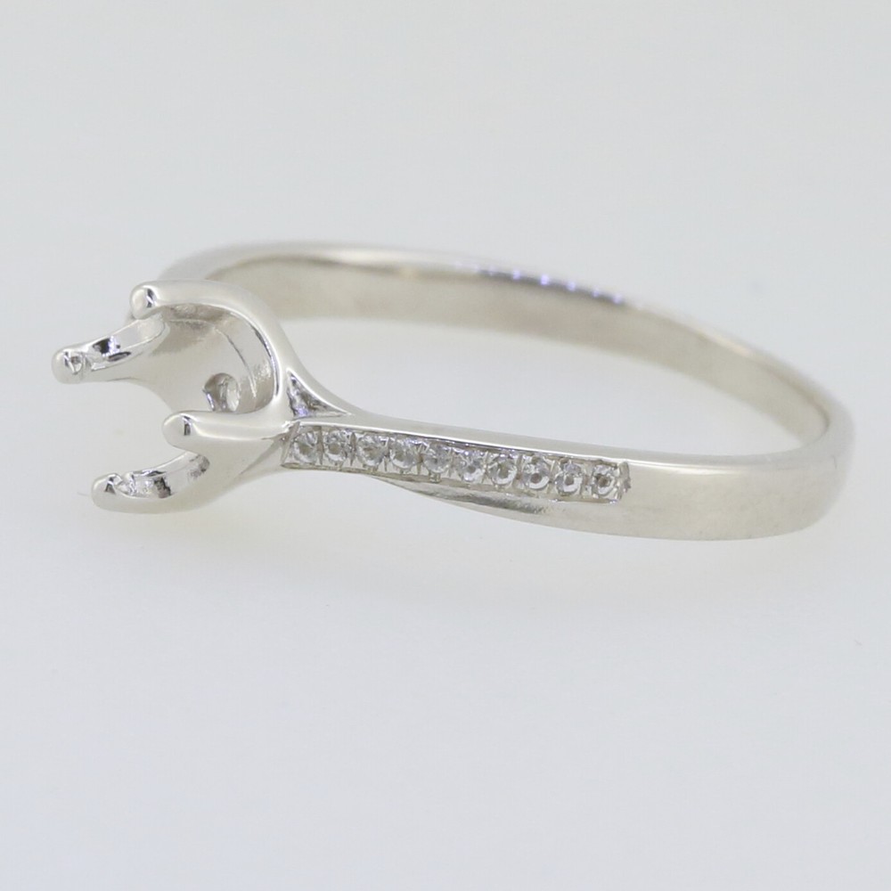 Sterling Silver Semi Mount Ring Setting Round RD 4x4mm Minimal Ring