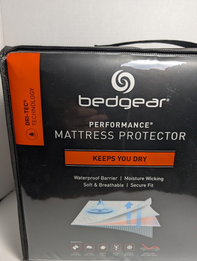 Bedgear Split Queen Mattress Protector Dri-Tec Airflow Performance NEW 30x80