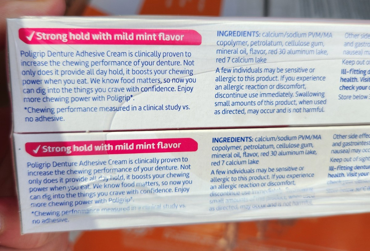 6 pack - Super Poligrip Denture Adhesive Cream - 2.4 OZ