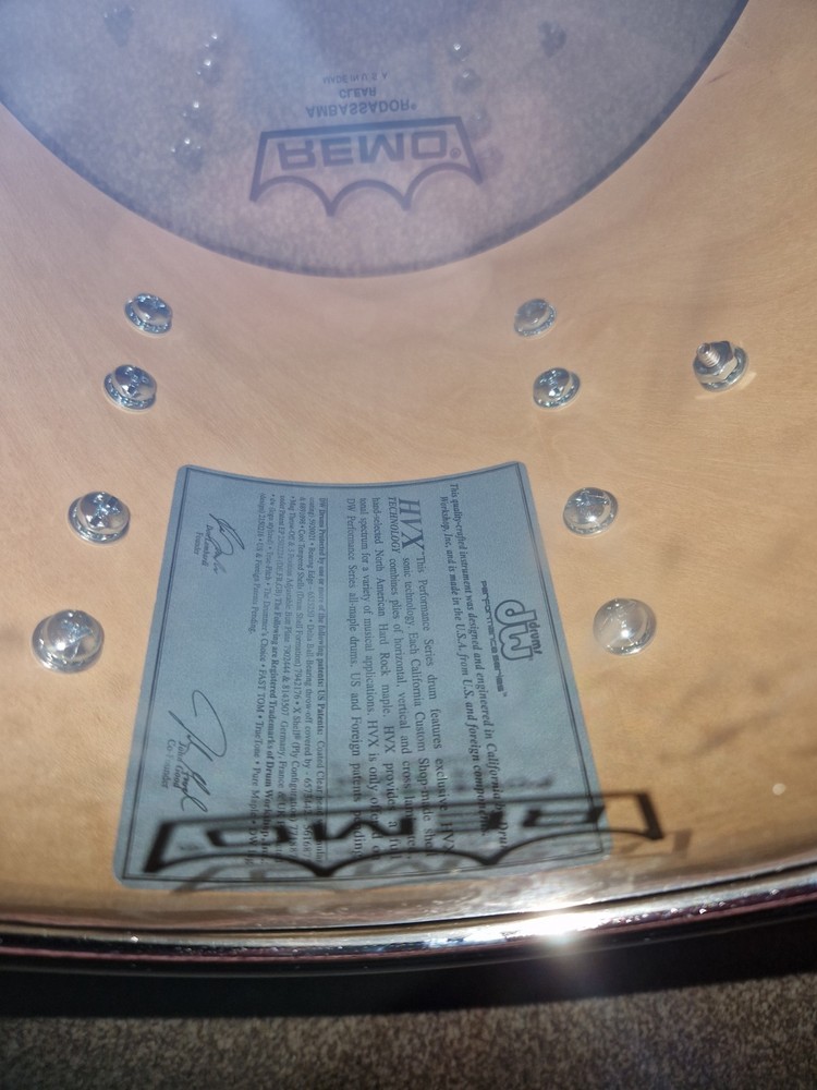 dw performance diamond 8" x 7" tom hard rock maple shell