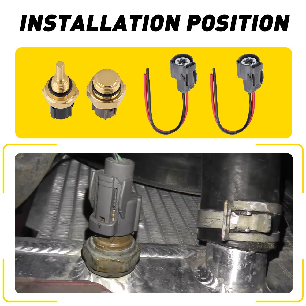 Cooling Fan Control Switch & Coolant Temperature Sensor with Wire Plug For Honda