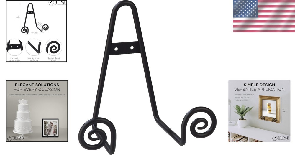 Durable Iron Triangular Scroll Rack - Perfect for Artwork and Plate Display