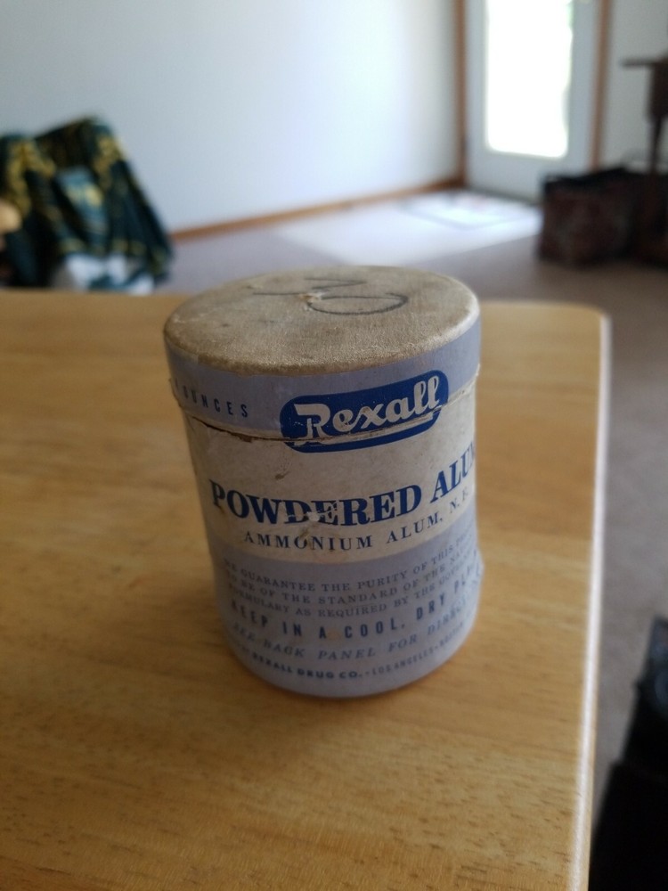 Vintage  Powdered Alum Rexall 4 Oz Container