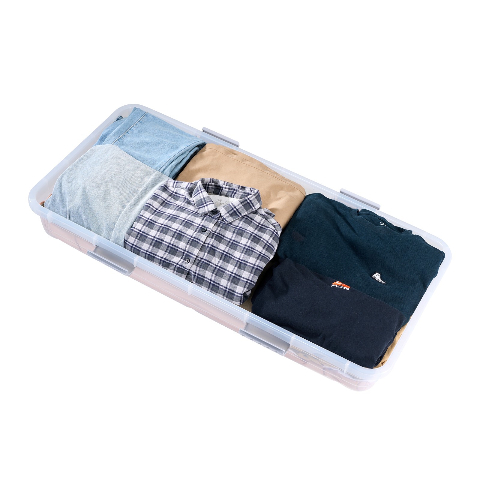 Uimoso Rolling Under-Bed Storage Containers 31.7x15.6x6.9 Inches, Set of 4