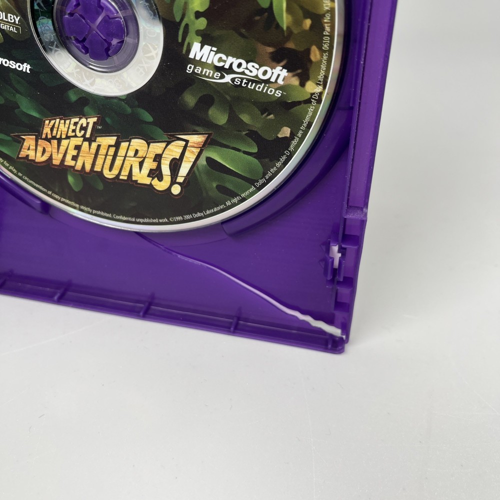 Xbox 360 Kinect Sensor 3 Game Bundle Adventures Wipeout & Just Dance 3 TESTED