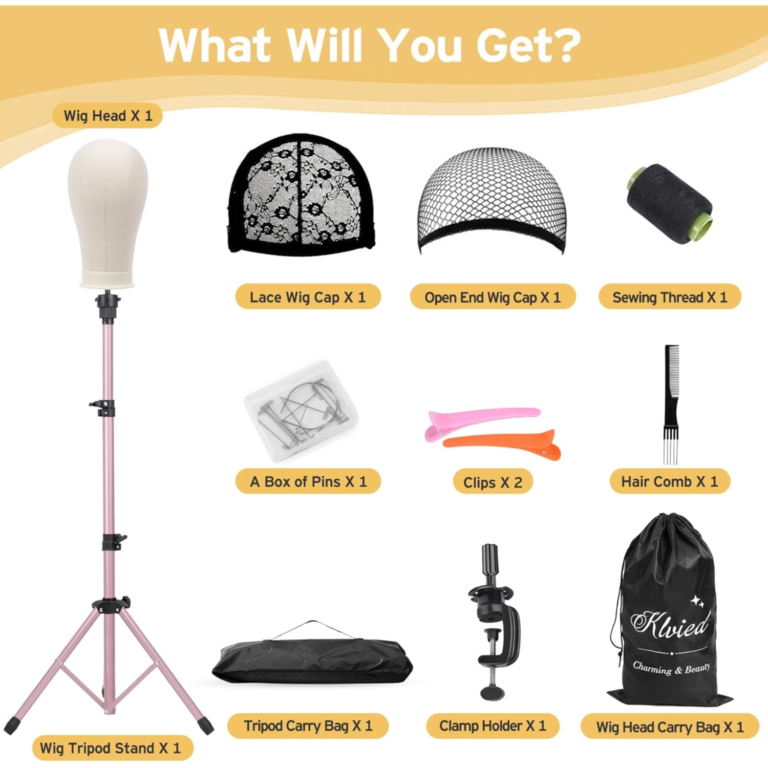 Professional Tripod Reinforced Wig Mannequin Stand Display W/Head Set Adjustable