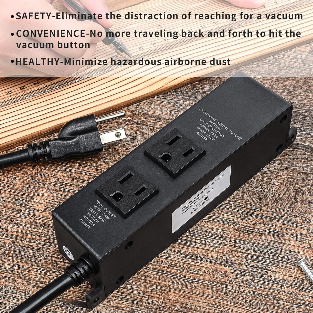 Automatic Dust Collector Switch, Power Tool Auto Switch with On/Off Delay, Pr...