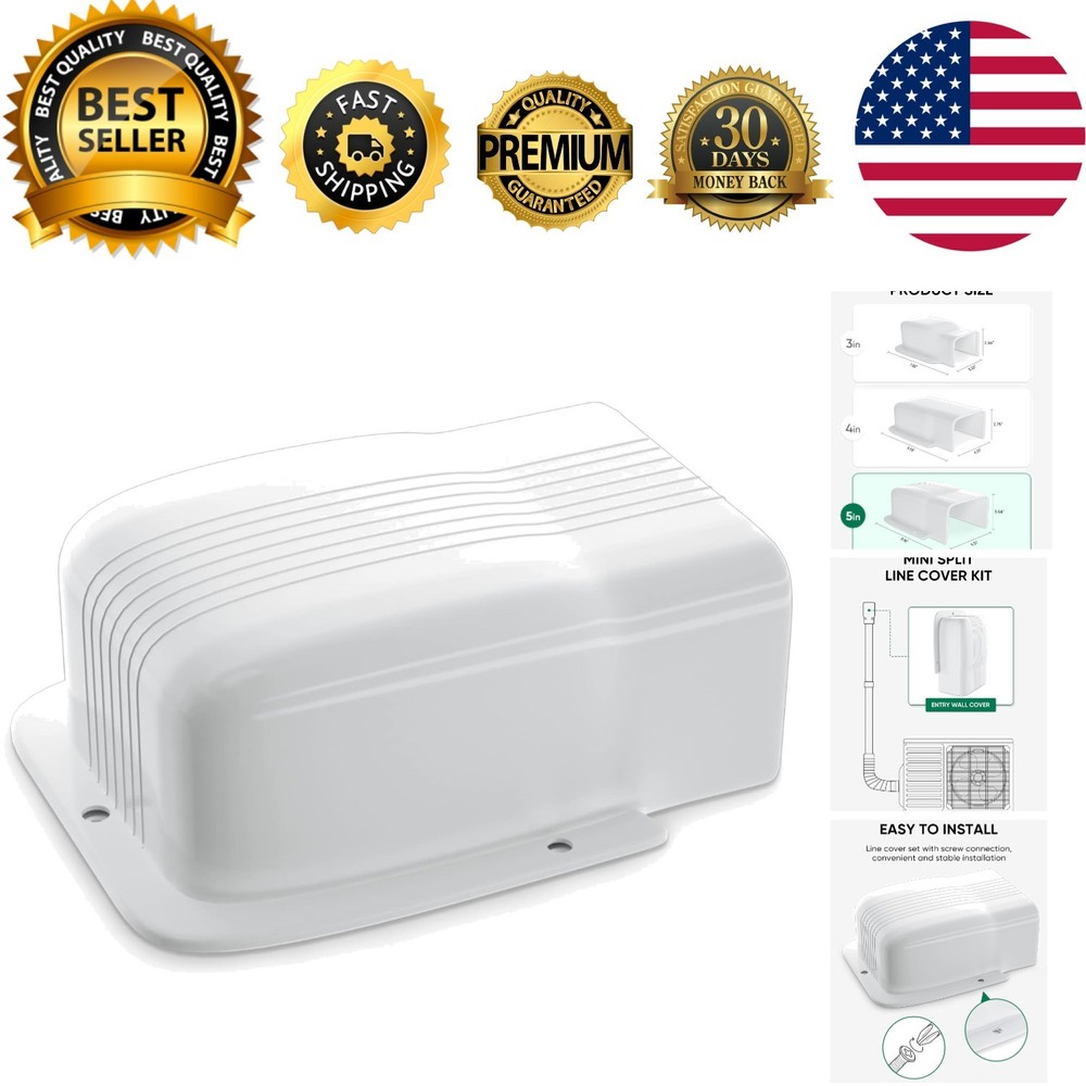 Universal 5” PVC Line Cover for Ductless Mini Split & Central AC Systems