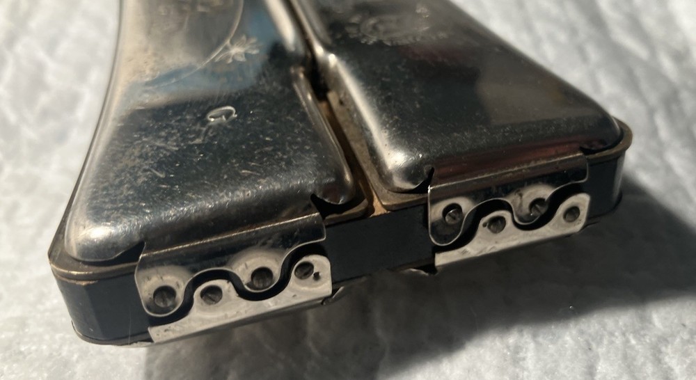 Antique Double M Hohnerharmonica Keys C & G