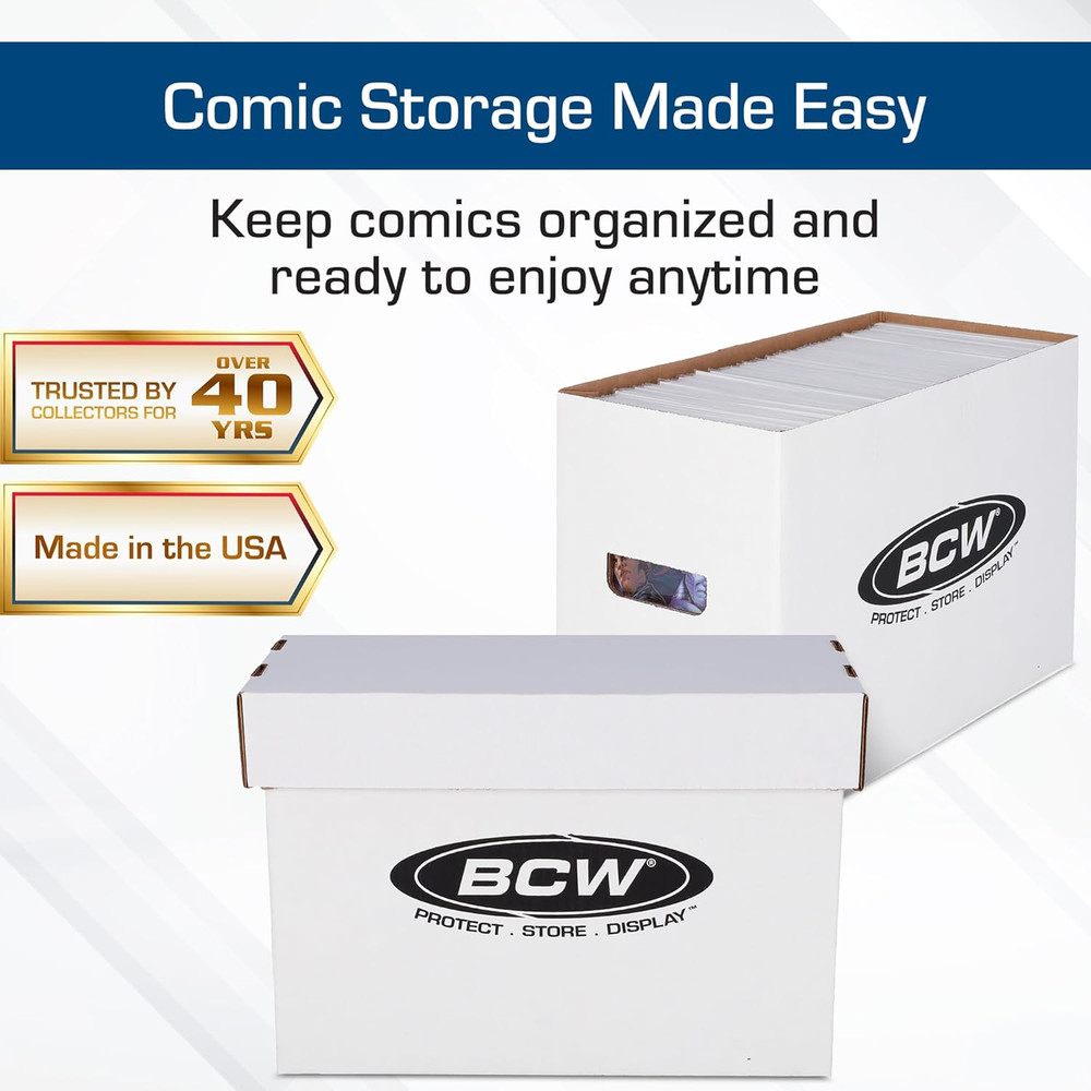 BCW Short Comic Storage Box - 5 Pack | Holds 150-175 Current/Silver Age Comics |
