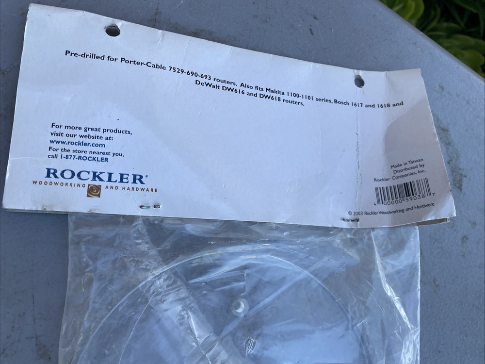 Rockler Universal Offset Router Plate