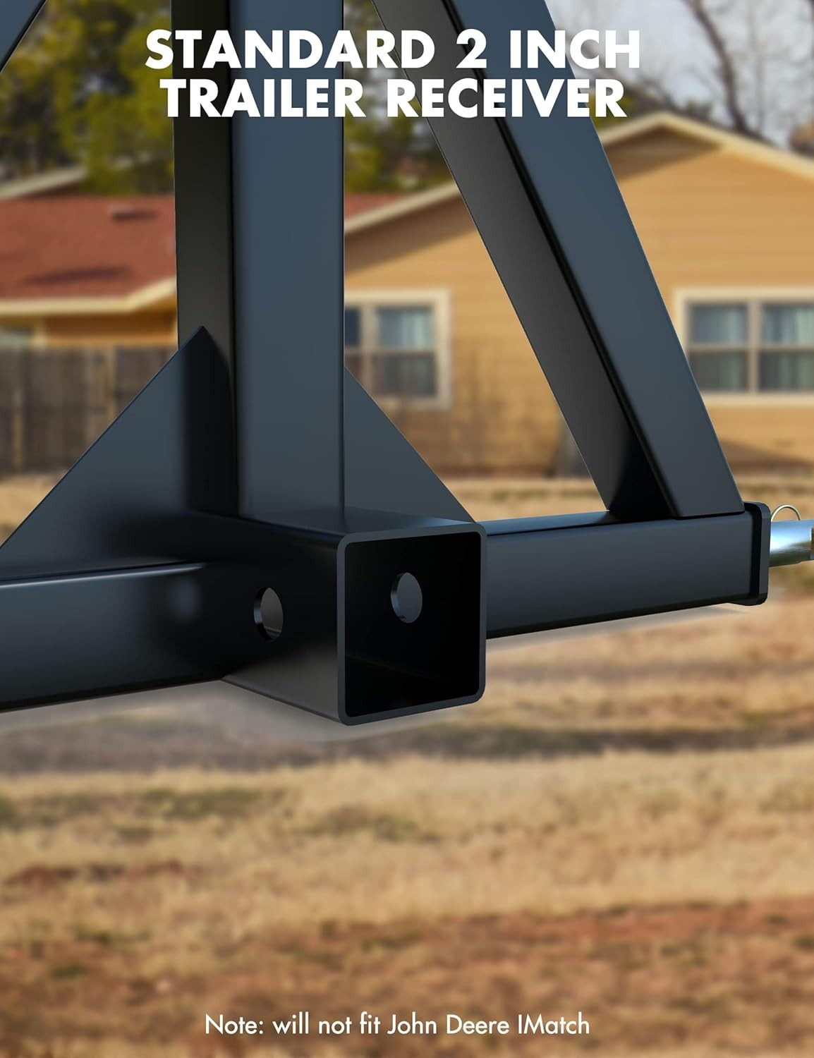 3 Point 2'' Trailer Receiver Hitch Tow Drawbar Category 1 Tractor Adapter