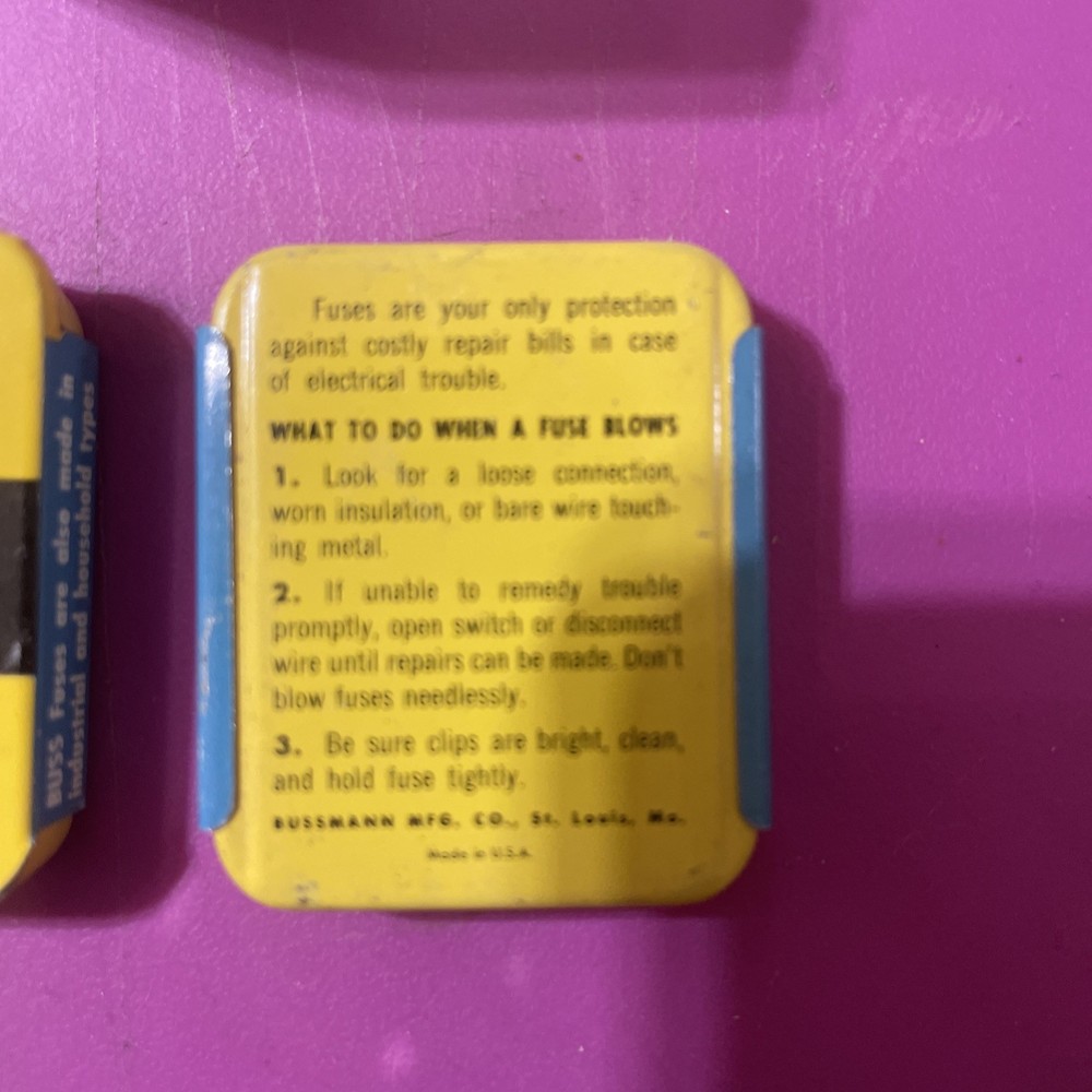C 1/4 BUSSMANN FUSES 5 PCS