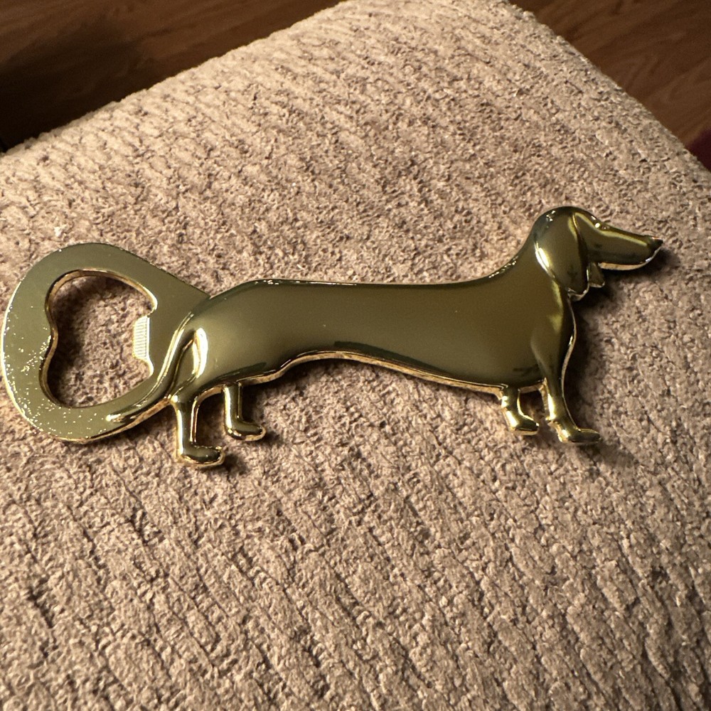 Check Out This Gold Dachshund Bottle Opener