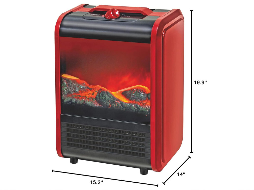 Flame Effect Mini-Fireplace Heater,2 Heat Settings- FreeShipping