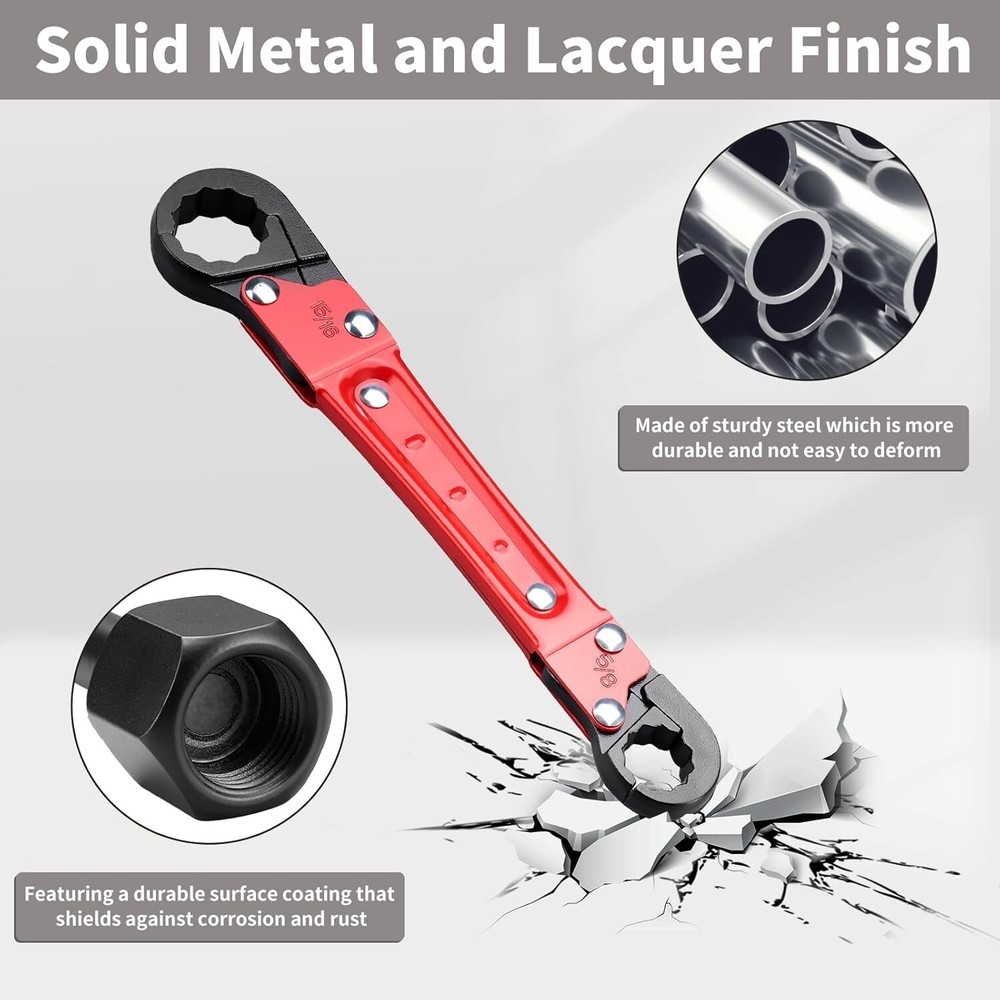 Angle Stop Wrench Kit High-Precision Angle-on Efficient Valve & Pipe Install Red