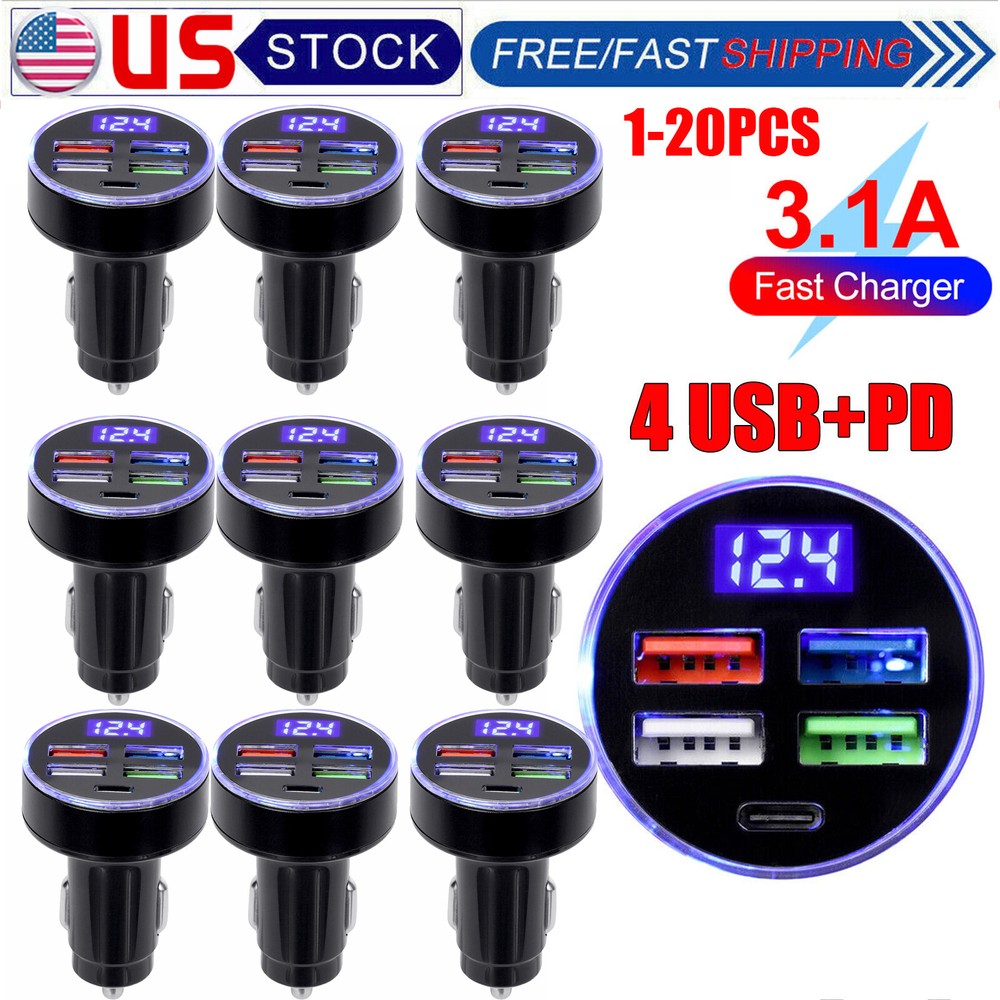 Lot USB PD Type-C Car Charger Fast Charging Adapter For iPhone 14 13 12 Pro Max