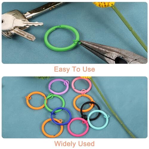 10Pcs Split Keychain Rings, Round Flat Key Holder with Open Jump Ring Key