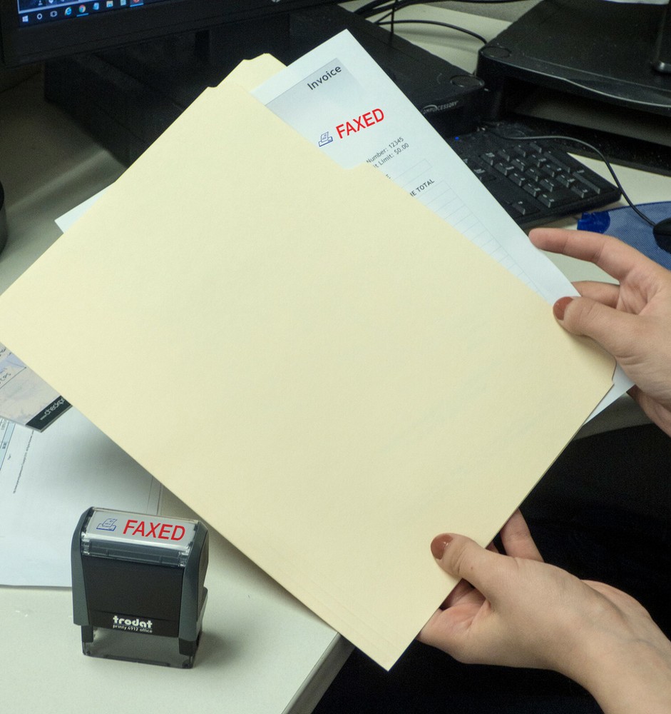 Trodat "FAXED" Self Inking Rubber Stamp