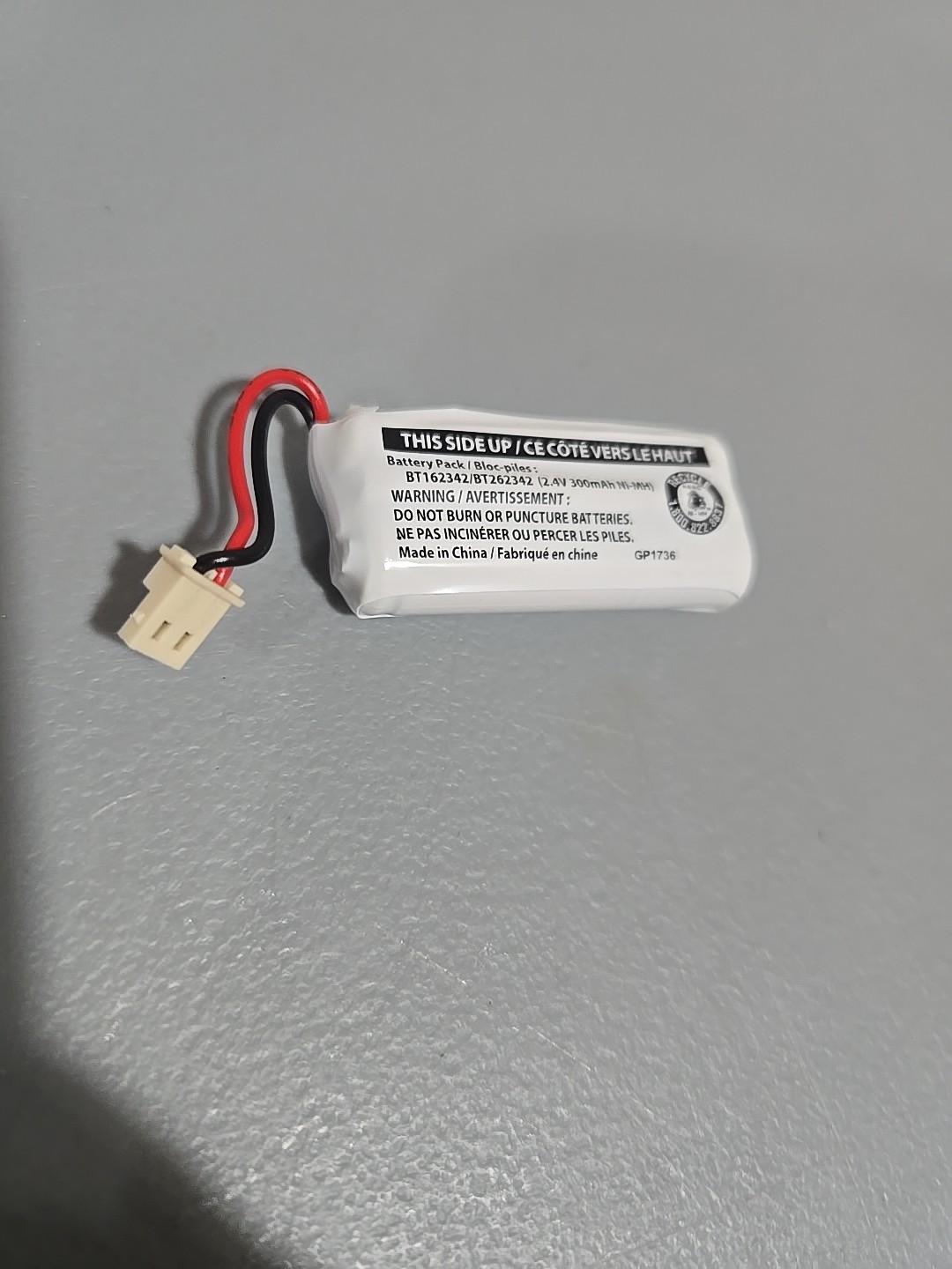 VTech BT162342/BT262342 2.4V 300mAh Ni-MH Battery Pack for Cordless Phone