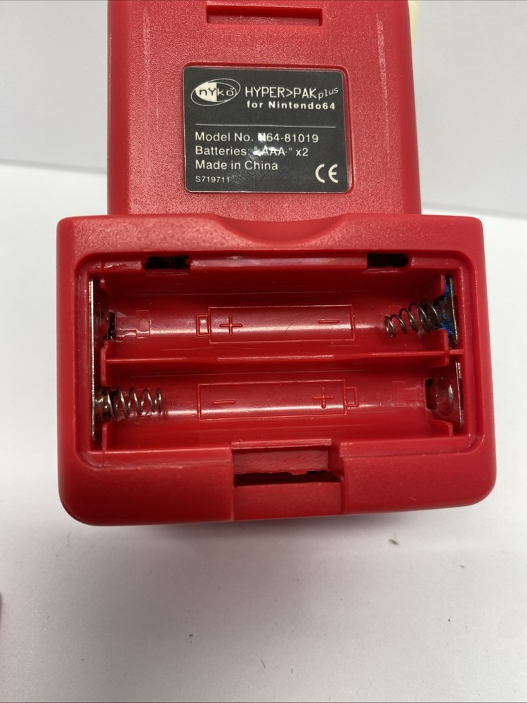 Nyko HyperPak Plus N64 Rumble Pack (red) & Force Pack For Nintendo 64- Untested