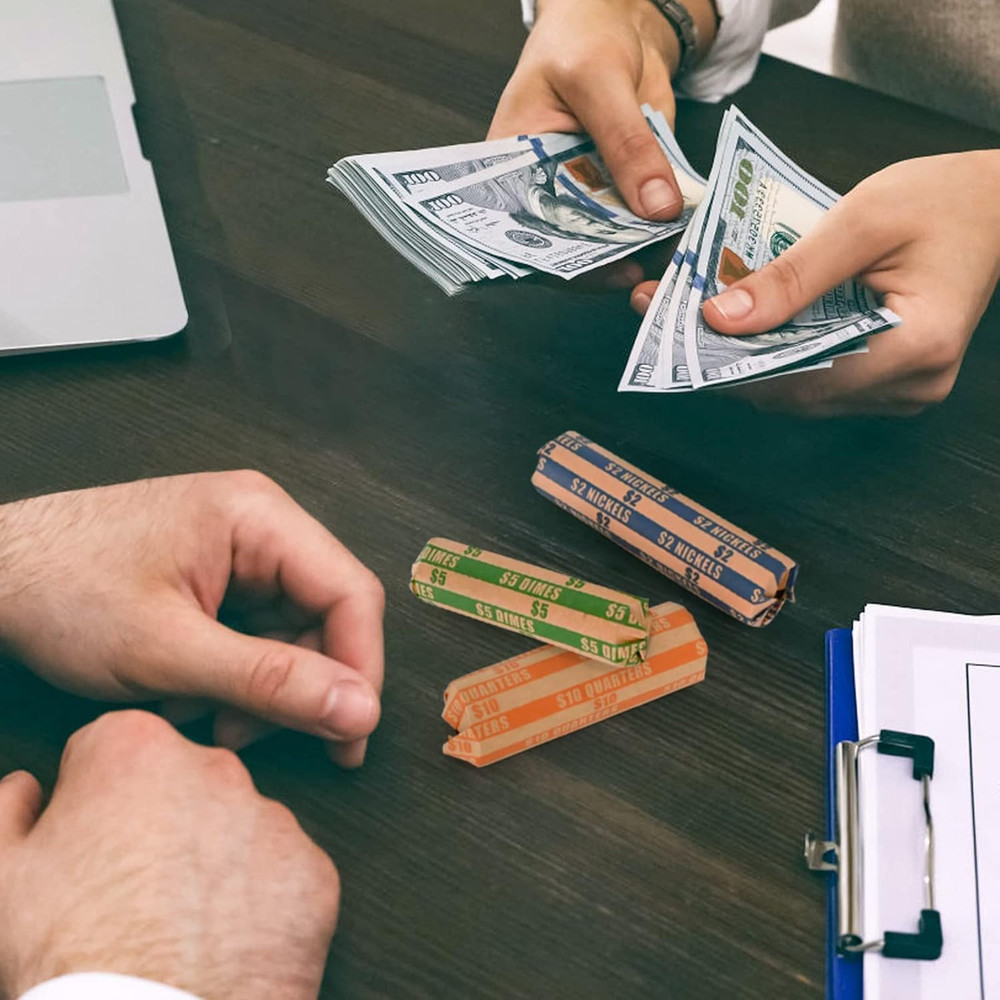 300 Assorted Bundle Flat Striped Coin Wrappers (75 of Each - Nickel, Dime, Quart