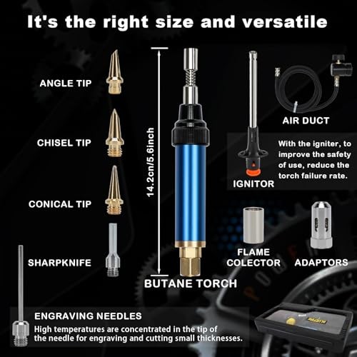 3' Hose MAP/MAPP Gas Soldering Mini Pen Torch Kit Multi-Function Pro Full Kit