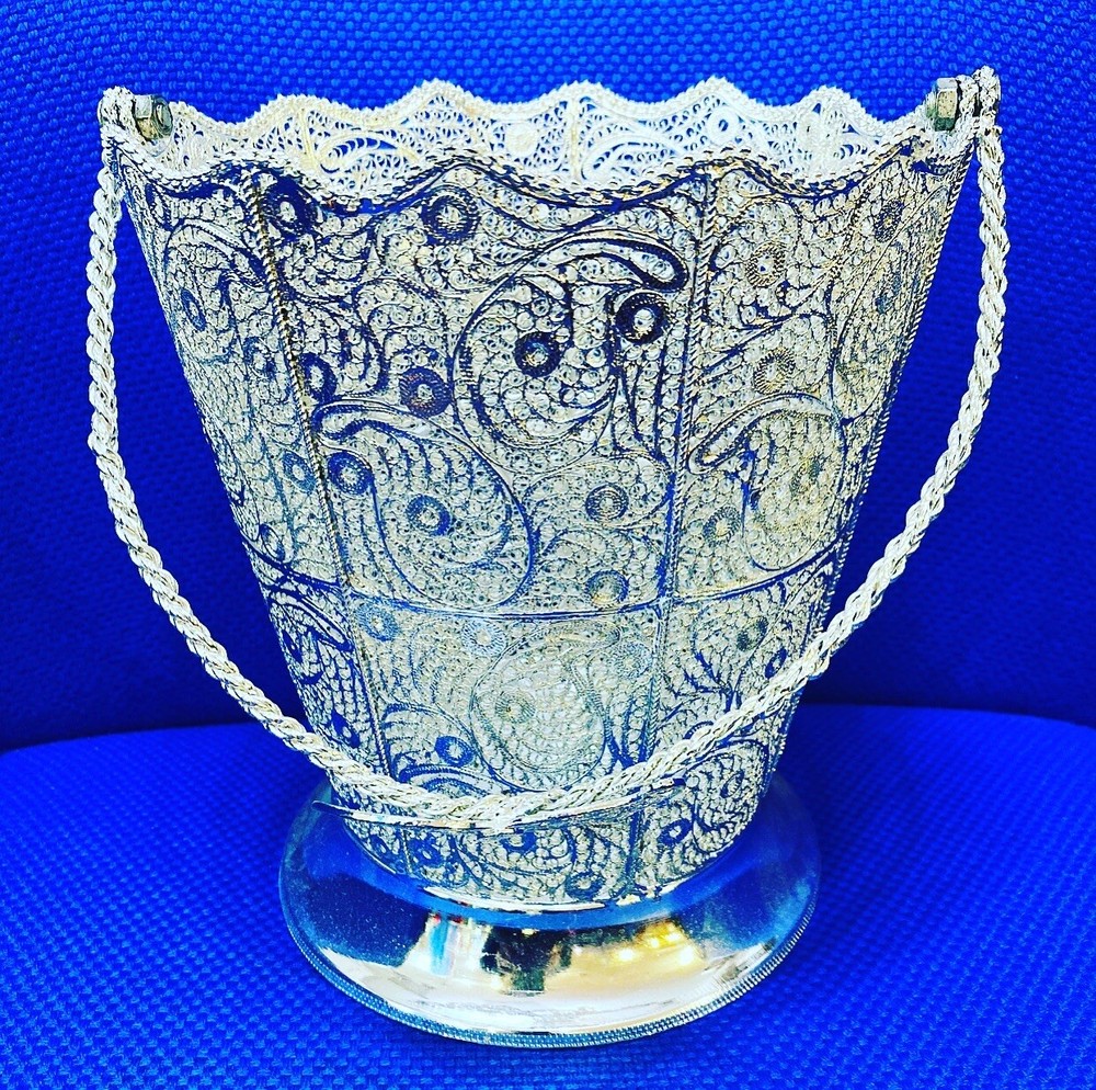 Handmade Filigree Silver Bucket